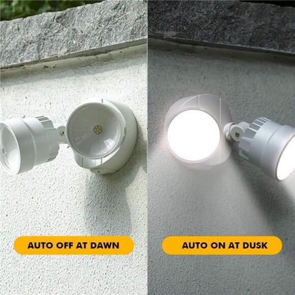 P6221W-D2D 1130 Lumen 15 Watt 28 LED Dual-Head Flood Light Security Wall Light - Picture 1 of 7